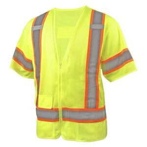 Pyramex Hi-Vis Lime Safety Vest 3XL 5-Point Breakaway ANSI Class 3 D-Ring